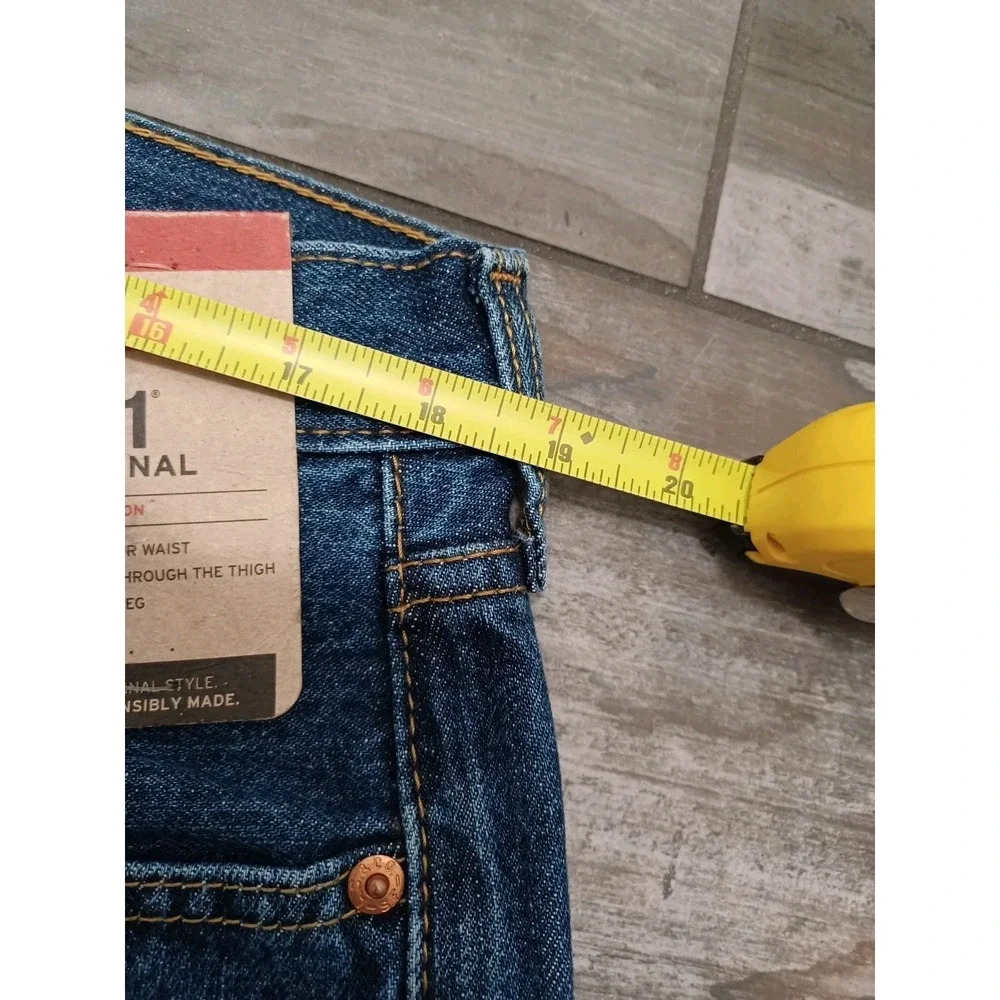 Levis 501 Original Cotton Mens Jeans 36x30 Dark Blue
